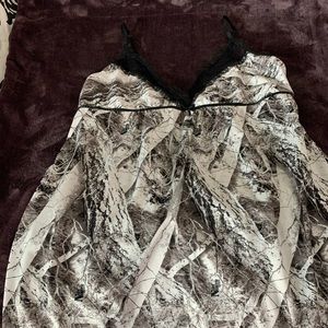 White and black camo nightie